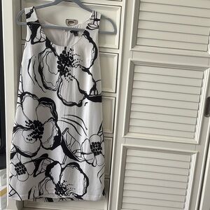 Ann Taylor Black and White A-Line Dress